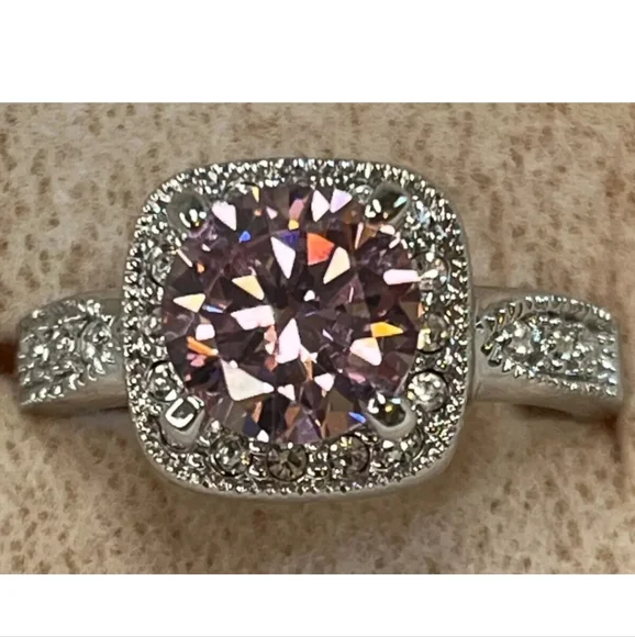 Swarovski Elegant Silver and Pink Ring